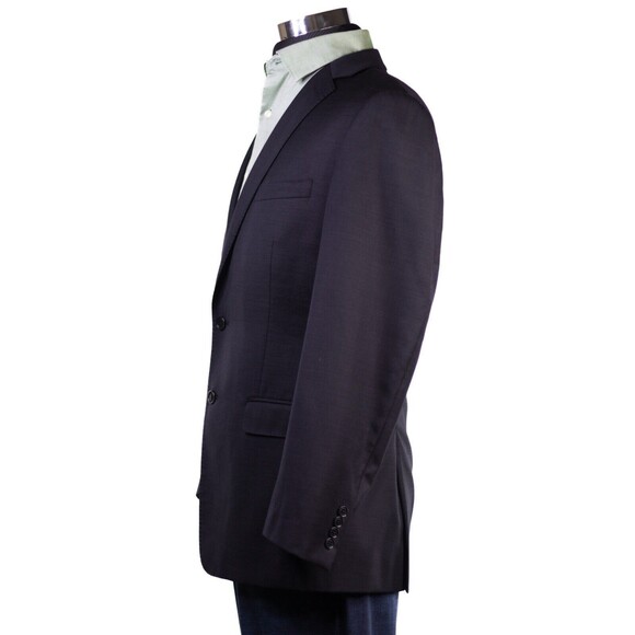 Calvin Klein 40R Black Solid Wool Two Button Sport Coat Blazer Jacket **MINT** - Picture 5 of 12